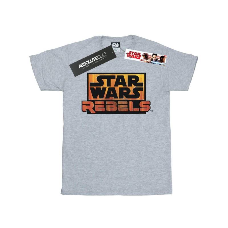 Rebels Logo Tshirt Damen Grau XXL von STAR WARS