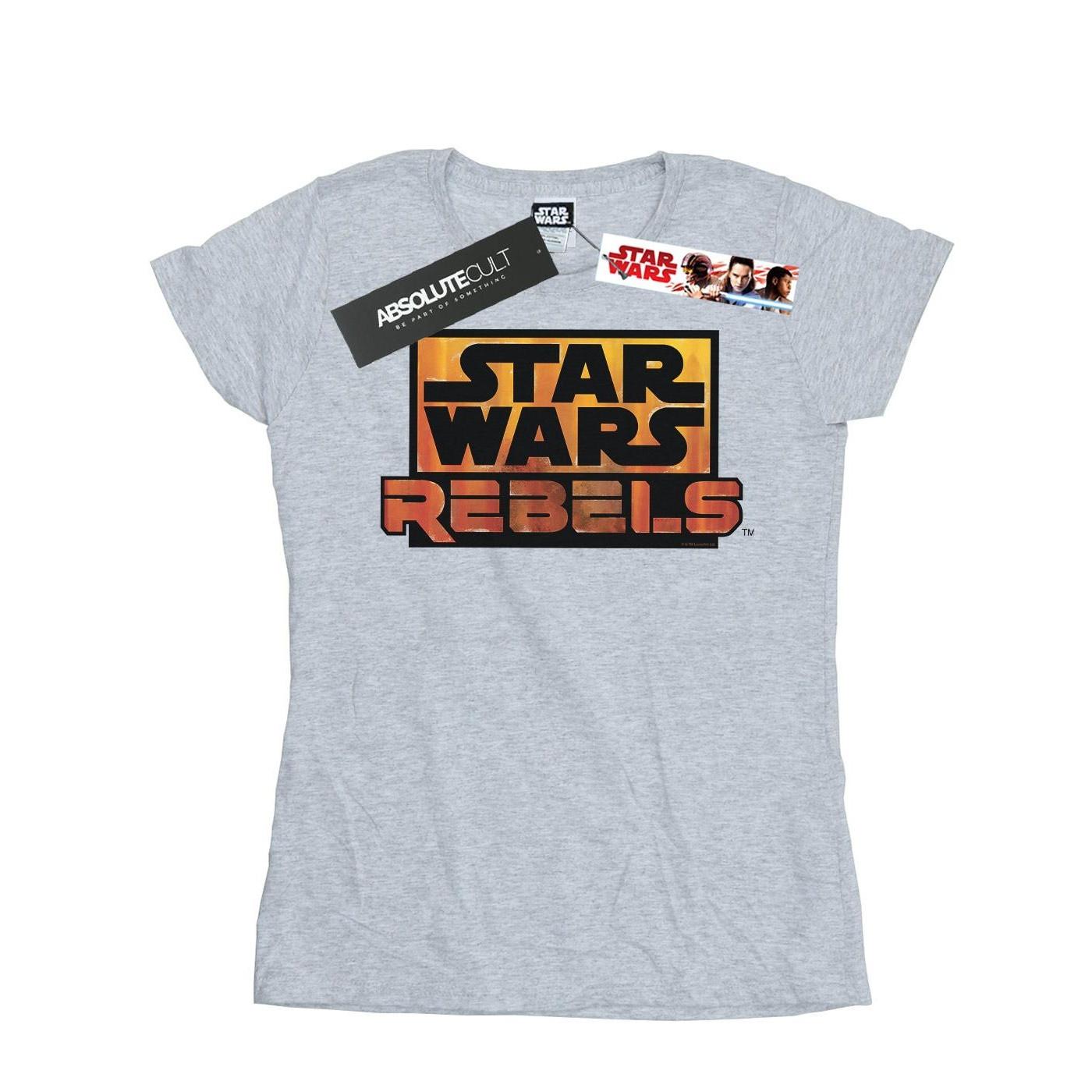 Rebels Logo Tshirt Damen Grau XXL von STAR WARS