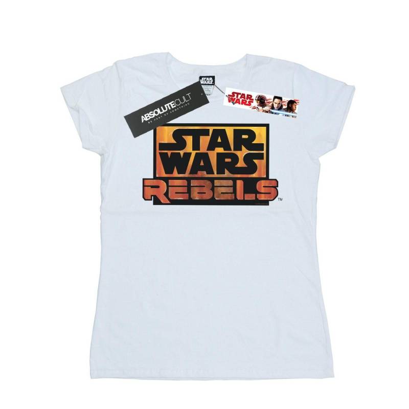 Rebels Logo Tshirt Damen Weiss XL von STAR WARS