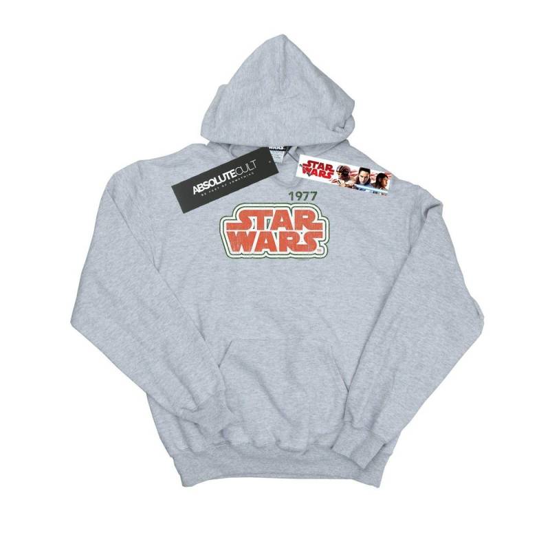 Retro Outline Kapuzenpullover Damen Grau L von STAR WARS