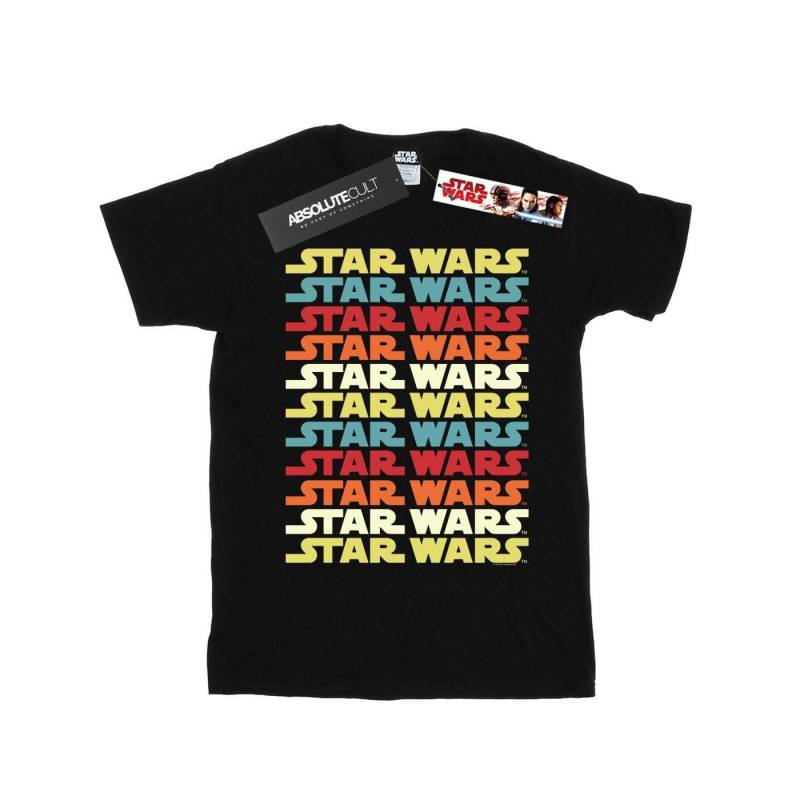 Retro Repeat Logo Tshirt Herren Schwarz XL von STAR WARS