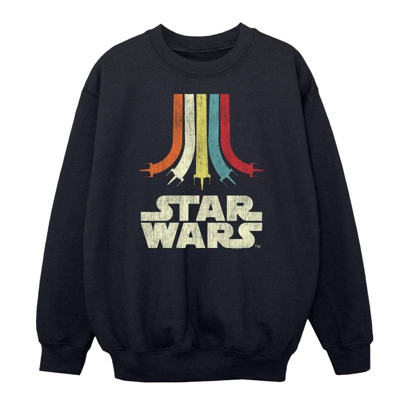 STAR WARS - Retro Sweatshirt, 128, Schwarz von STAR WARS