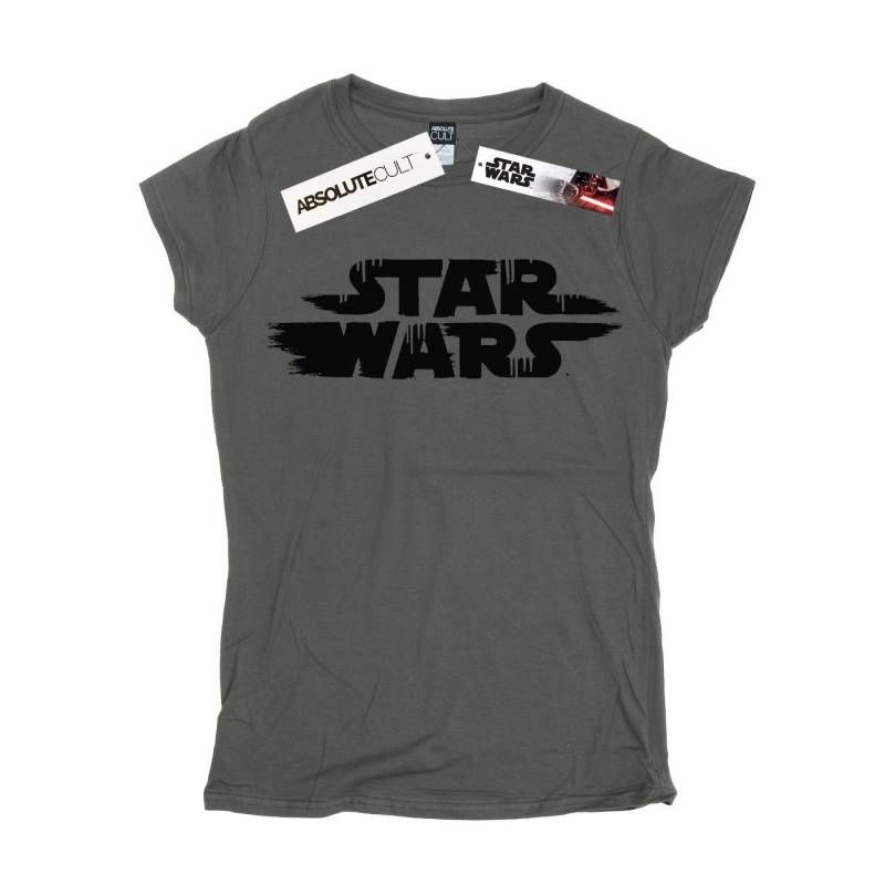 Rough Logo Tshirt Damen Charcoal Black S von STAR WARS