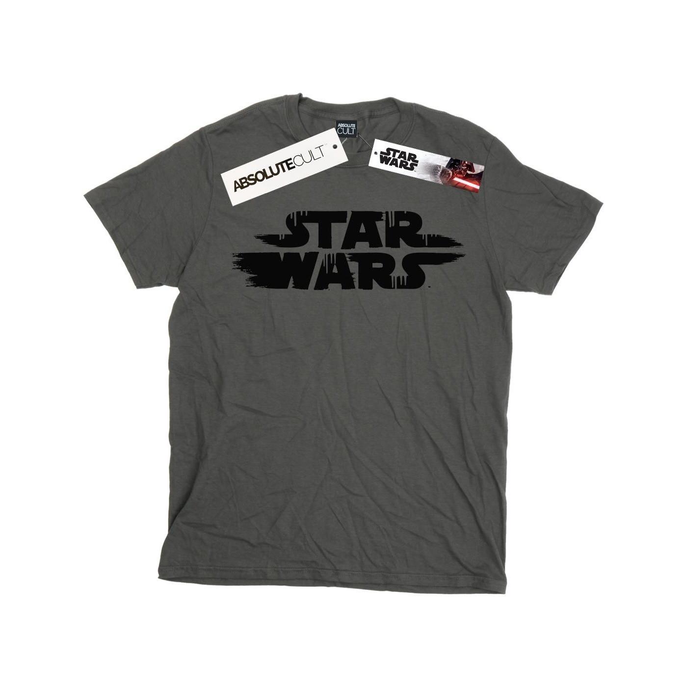 Rough Logo Tshirt Mädchen Charcoal Black 116 von STAR WARS