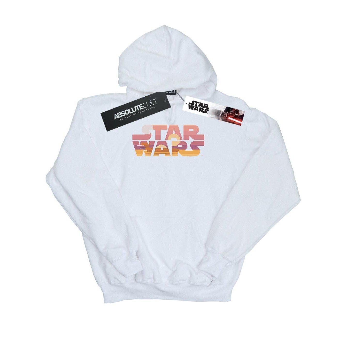 Tatooine Suns Logo Kapuzenpullover Damen Weiss L von STAR WARS