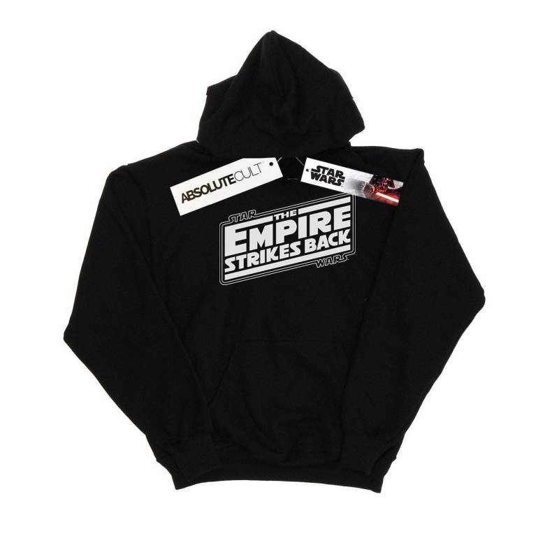 The Empire Strikes Back Logo Kapuzenpullover Jungen Schwarz 128 von STAR WARS