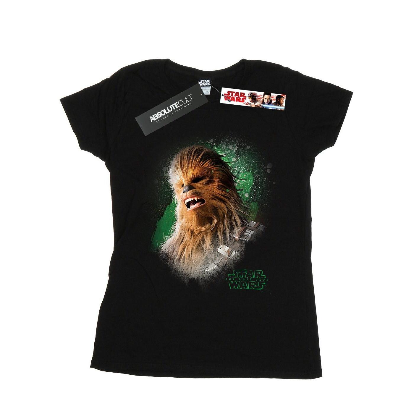 The Last Jedi Chewbacca Brushed Tshirt Damen Schwarz XXL von STAR WARS