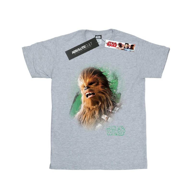 The Last Jedi Chewbacca Brushed Tshirt Mädchen Grau 152-158 von STAR WARS