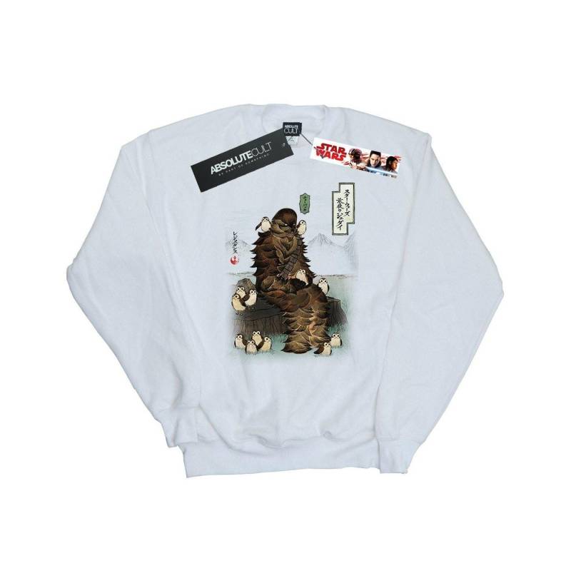 The Last Jedi Japanese Chewbacca Porgs Sweatshirt Damen Weiss XXL von STAR WARS