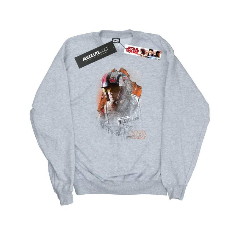 The Last Jedi Poe Dameron Brushed Sweatshirt Damen Grau XXL von STAR WARS