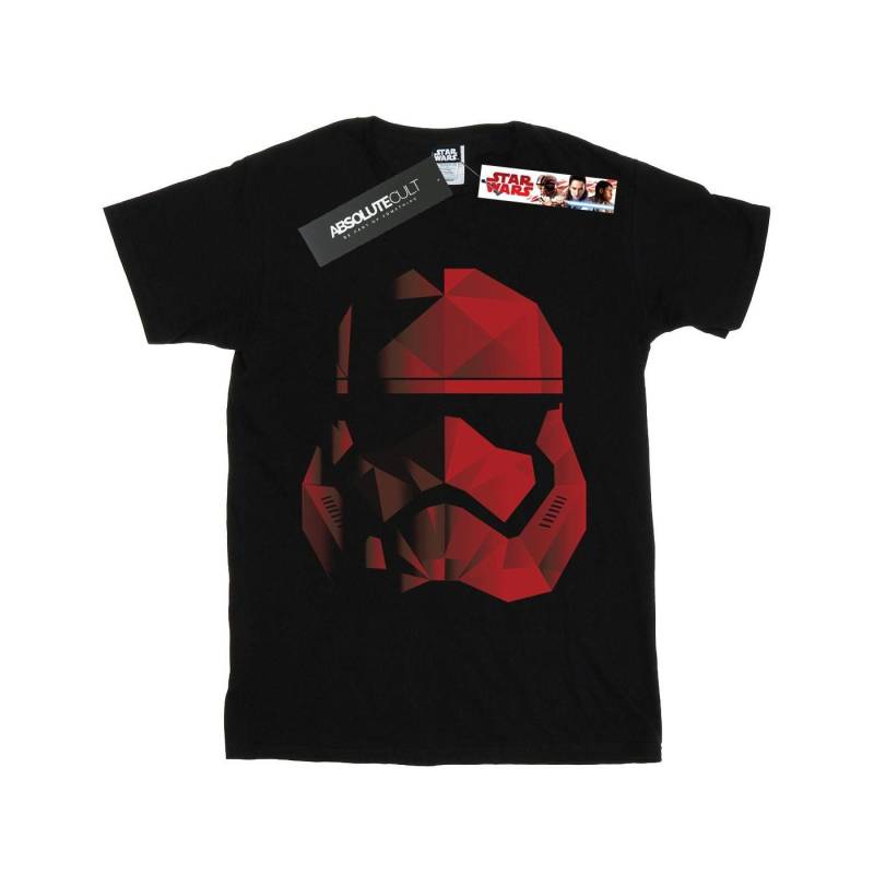 The Last Jedi Stormtrooper Red Cubist Helmet Tshirt Mädchen Schwarz 128 von STAR WARS