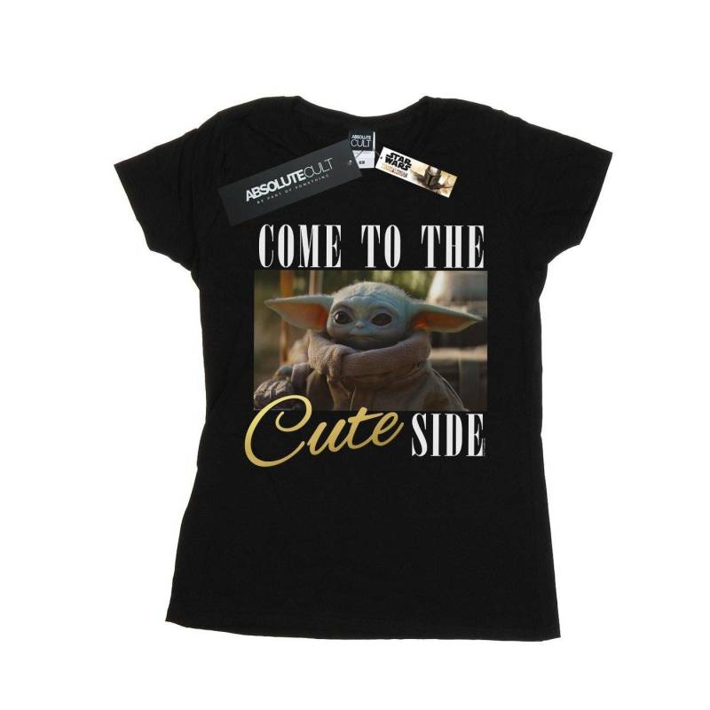 The Mandalorian Come To The Cute Side Tshirt Damen Schwarz L von STAR WARS