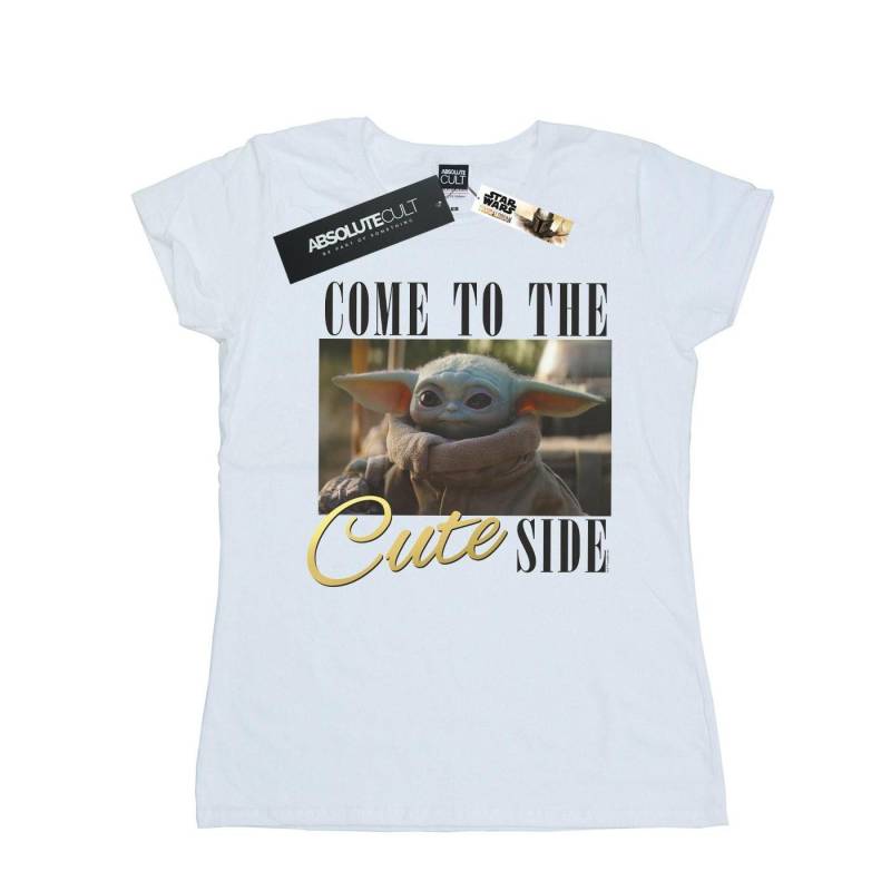 The Mandalorian Come To The Cute Side Tshirt Damen Weiss L von STAR WARS