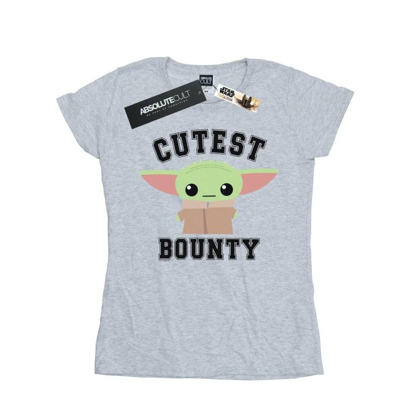 The Mandalorian Cutest Bounty Tshirt Damen Grau S von STAR WARS