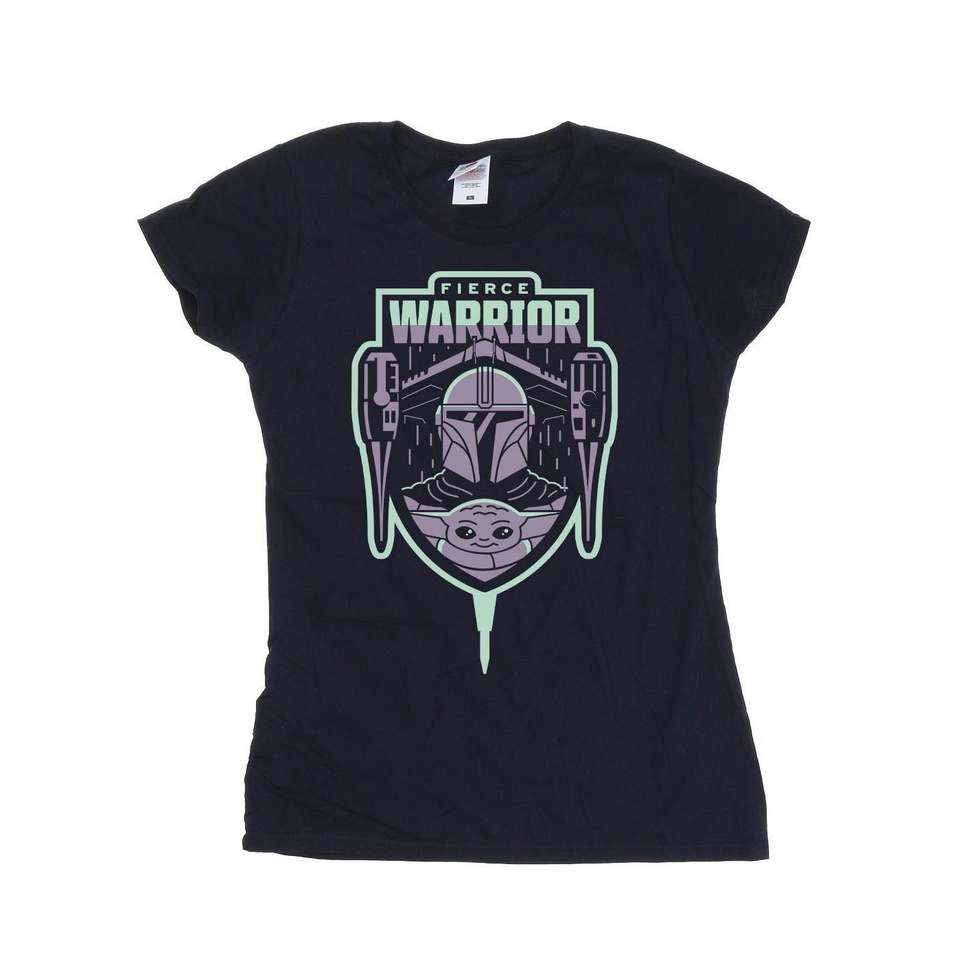 The Mandalorian Fierce Warrior Patch Tshirt Damen Marine S von STAR WARS