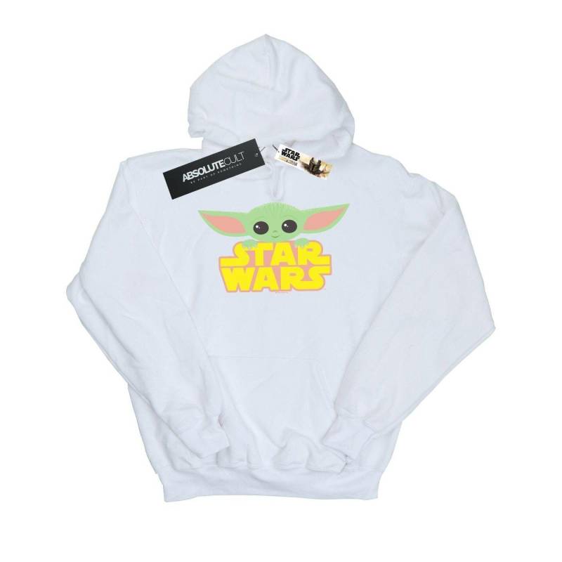 The Mandalorian The Child And Logo Kapuzenpullover Jungen Weiss 116 von STAR WARS