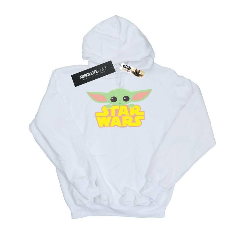 The Mandalorian The Child And Logo Kapuzenpullover Mädchen Weiss 128 von STAR WARS