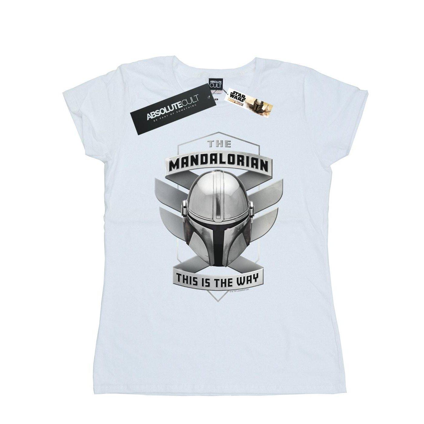 The Mandalorian This Is The Way Mando Tshirt Damen Weiss L von STAR WARS