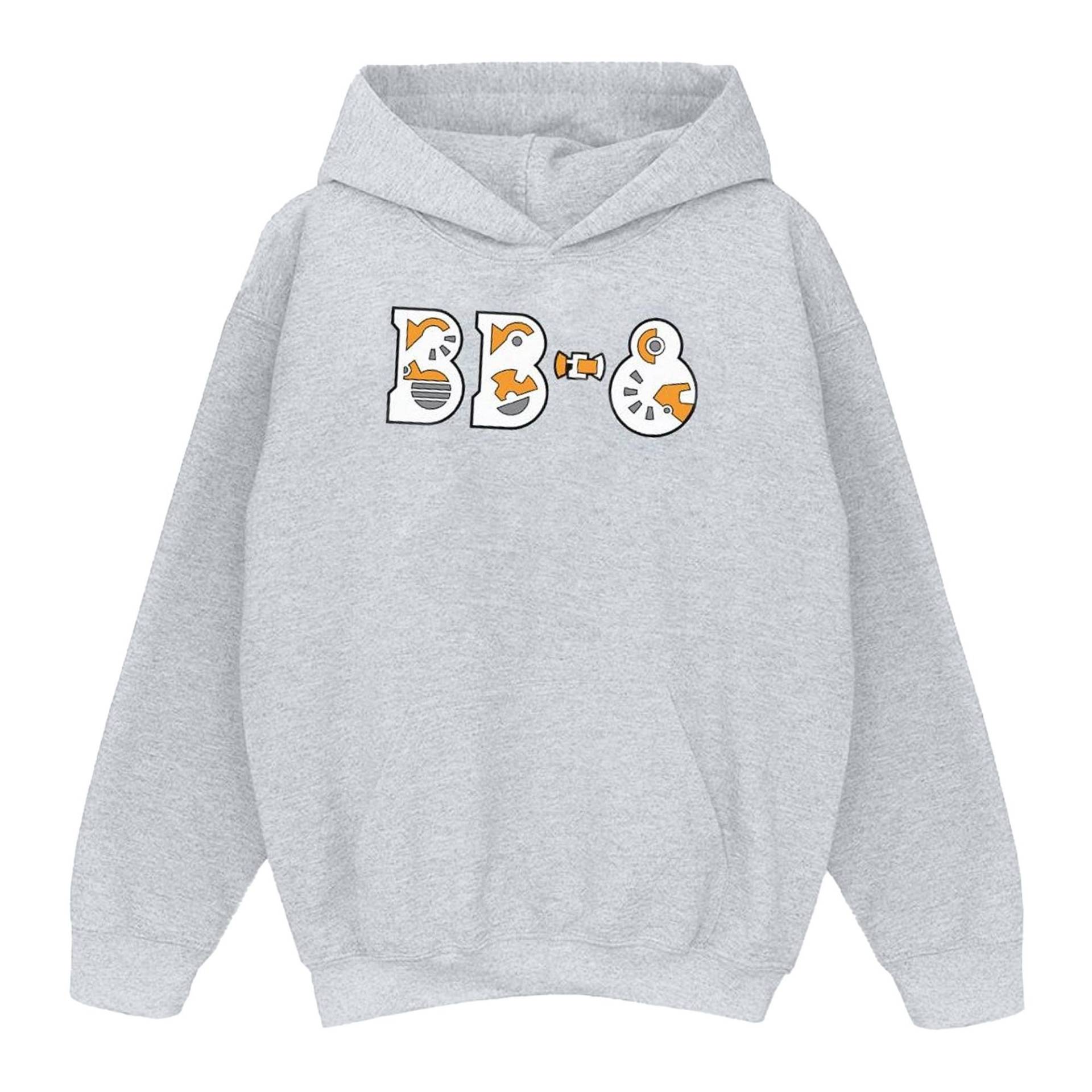 The Rise Of Skywalker Bb8 Text Logo Kapuzenpullover Mädchen Grau 104 von STAR WARS