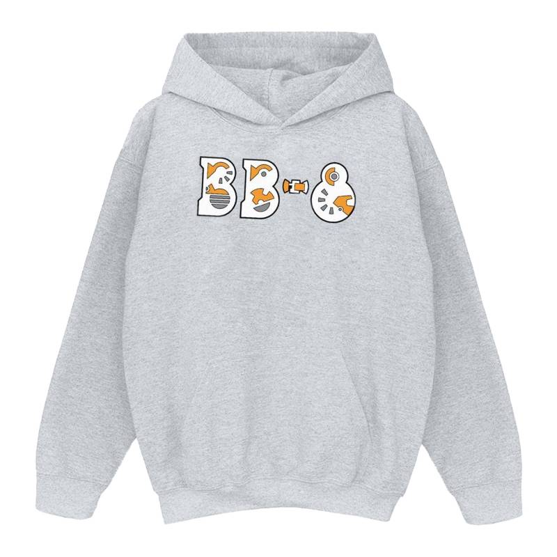 The Rise Of Skywalker Bb8 Text Logo Kapuzenpullover Mädchen Grau 128 von STAR WARS