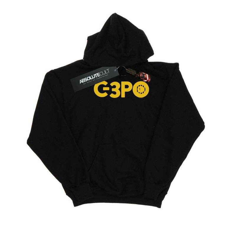 The Rise Of Skywalker C3po Text Logo Kapuzenpullover Damen Schwarz S von STAR WARS