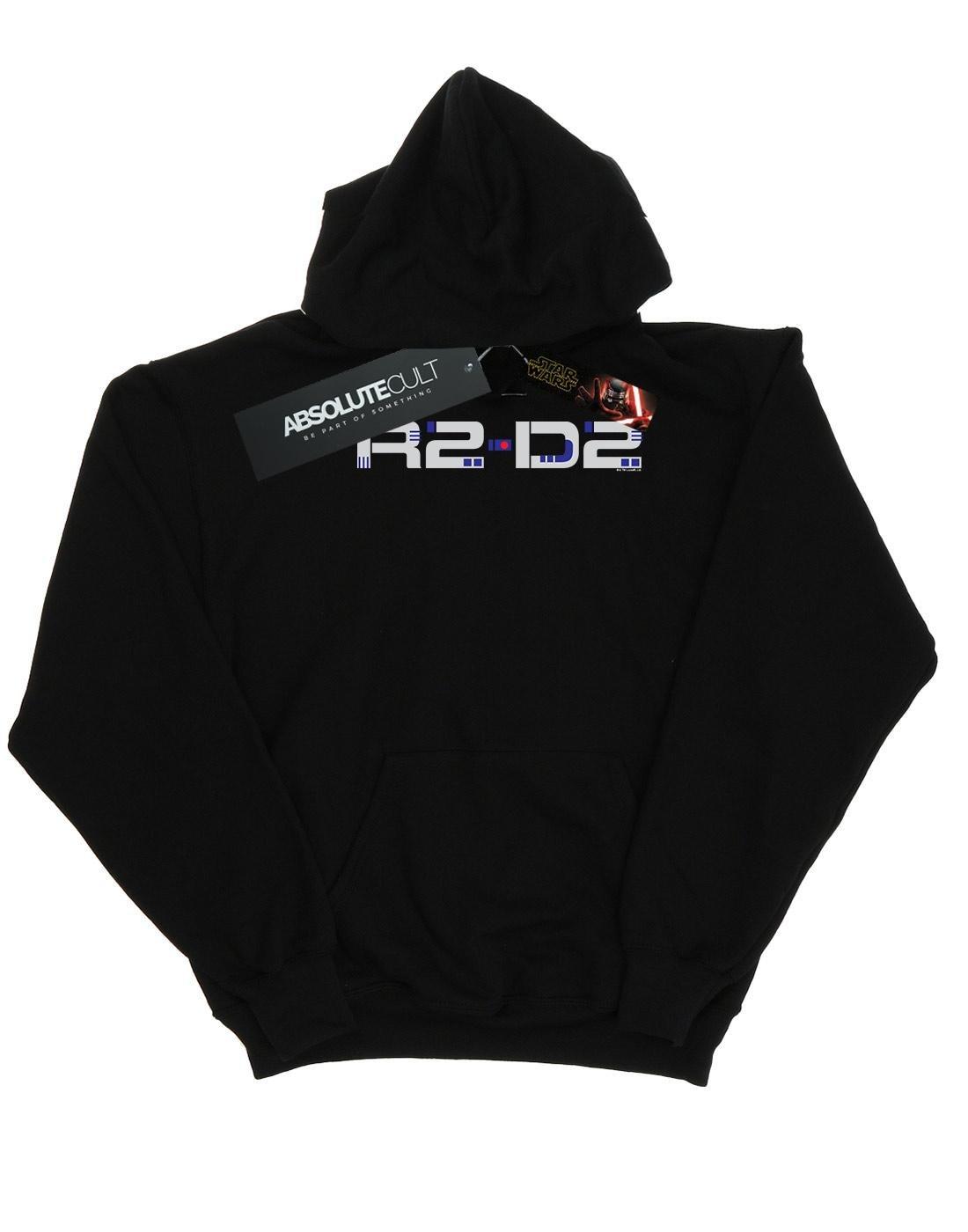 The Rise Of Skywalker R2d2 Text Logo Kapuzenpullover Mädchen Schwarz 104 von STAR WARS