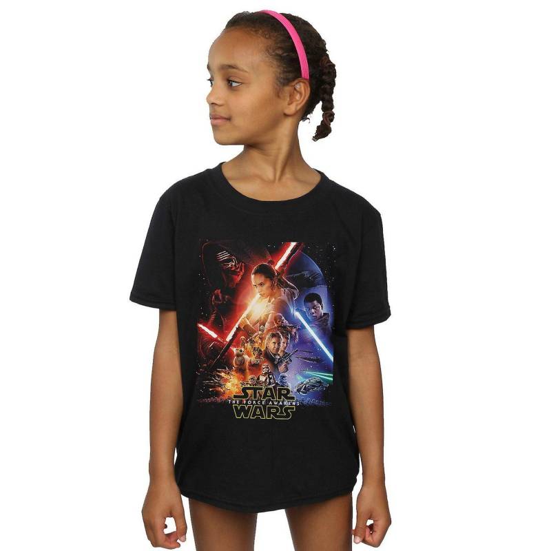 Tshirt Mädchen Schwarz 116 von STAR WARS