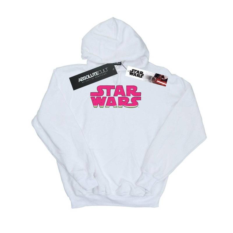 Watermelon Logo Kapuzenpullover Damen Weiss L von STAR WARS