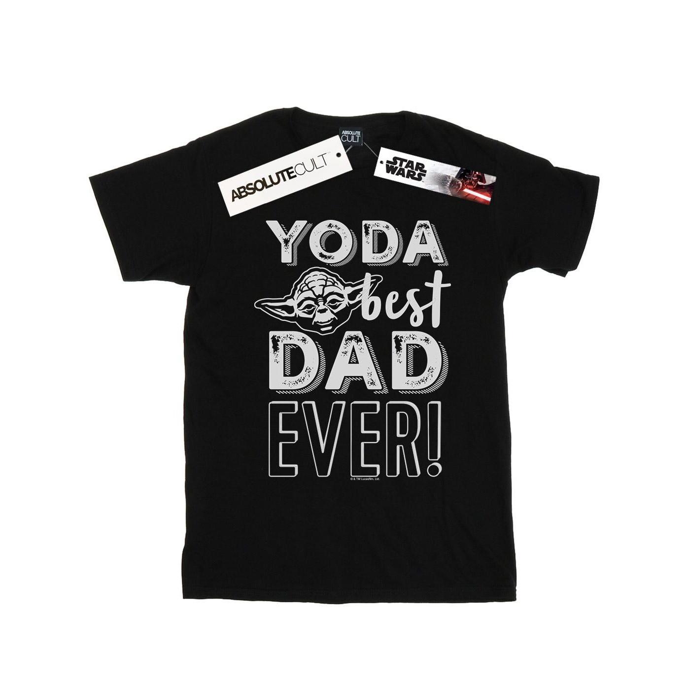 Yoda Best Dad Tshirt Mädchen Schwarz 104 von STAR WARS