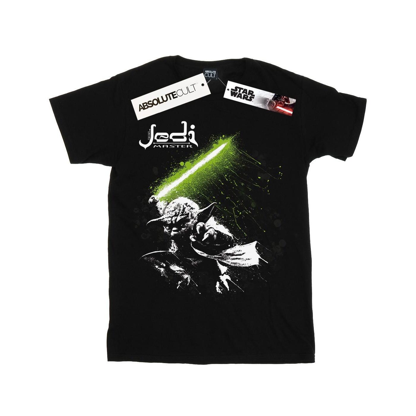 Yoda Jedi Master Tshirt Mädchen Schwarz 128 von STAR WARS