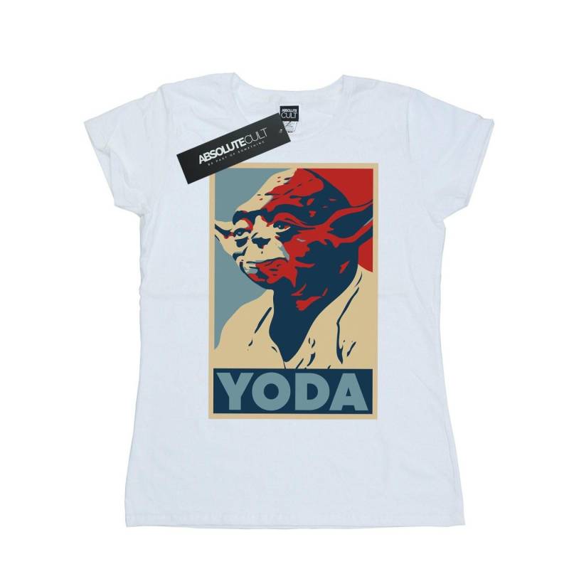 Yoda Poster Tshirt Damen Weiss S von STAR WARS