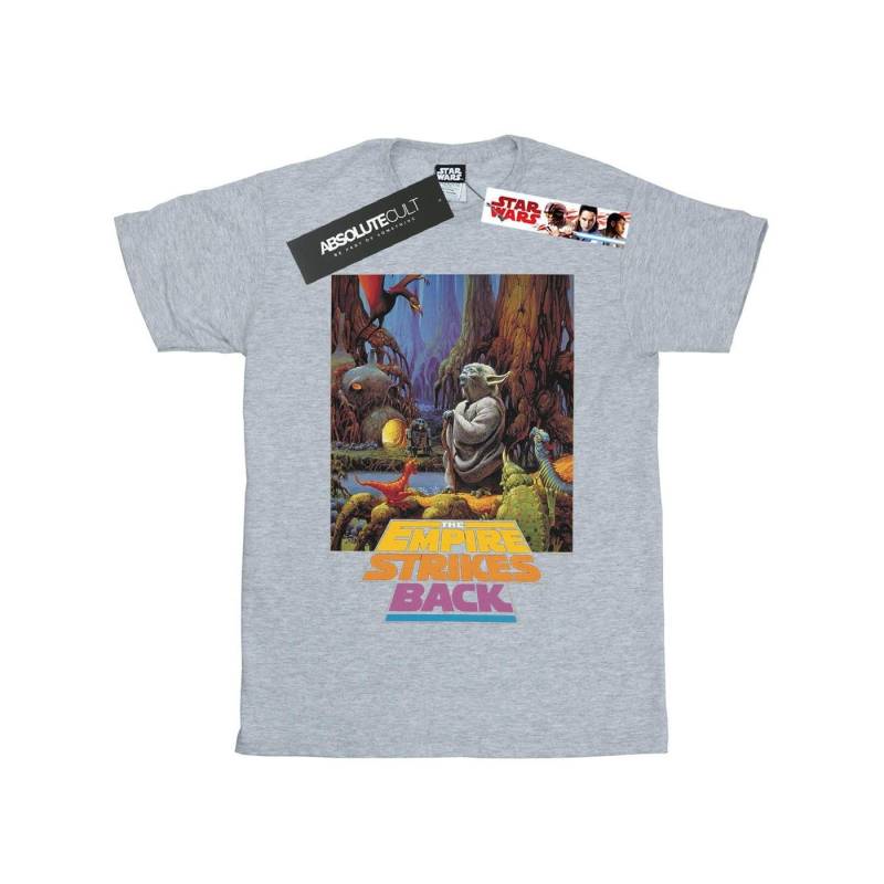 Yoda Poster Tshirt Jungen Grau 128 von STAR WARS