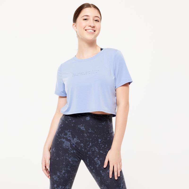 Kurzarmshirt - Cardio Damen Blau Bedruckt XXL von STAREVER