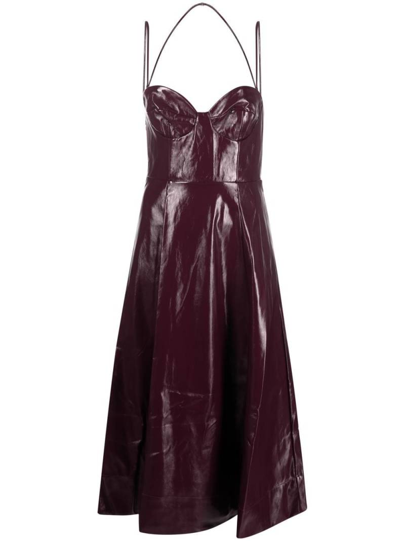 STAUD Abstract faux-leather dress - Purple von STAUD