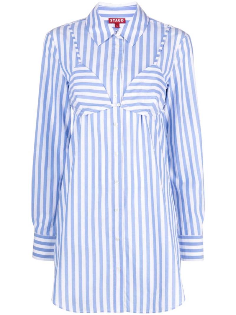 STAUD Alita striped poplin shirtdress - Blue von STAUD