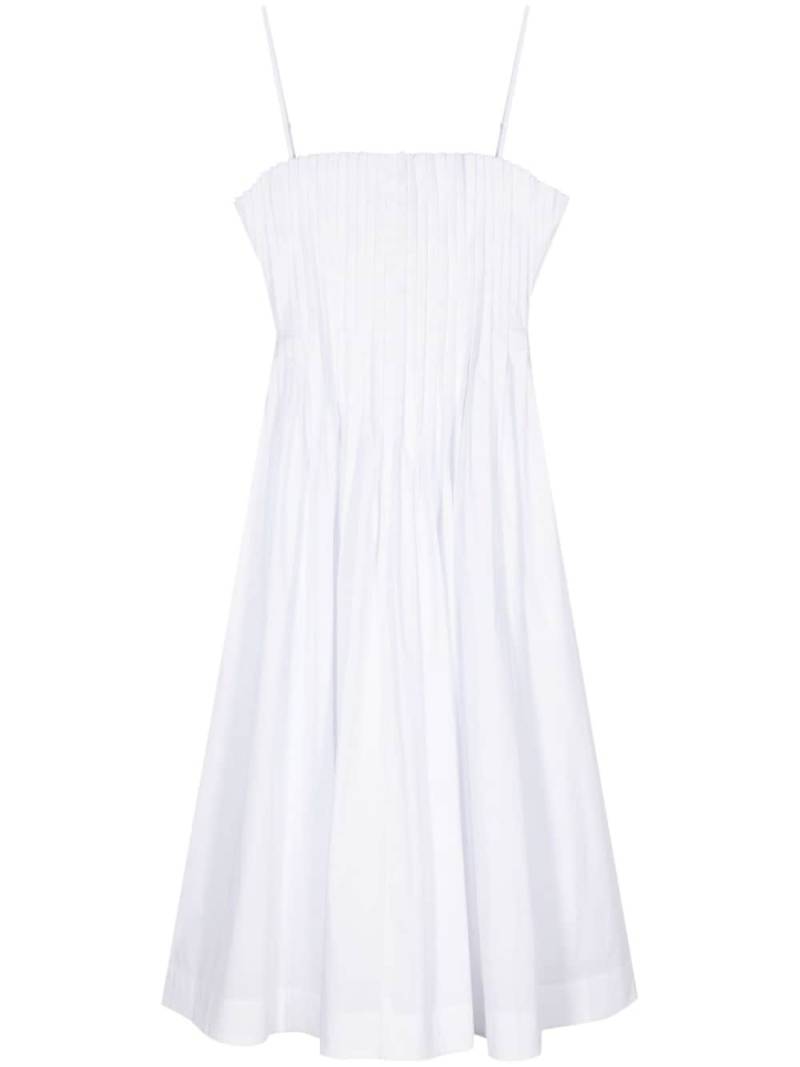 STAUD Bella pintuck-detail poplin dress - White von STAUD