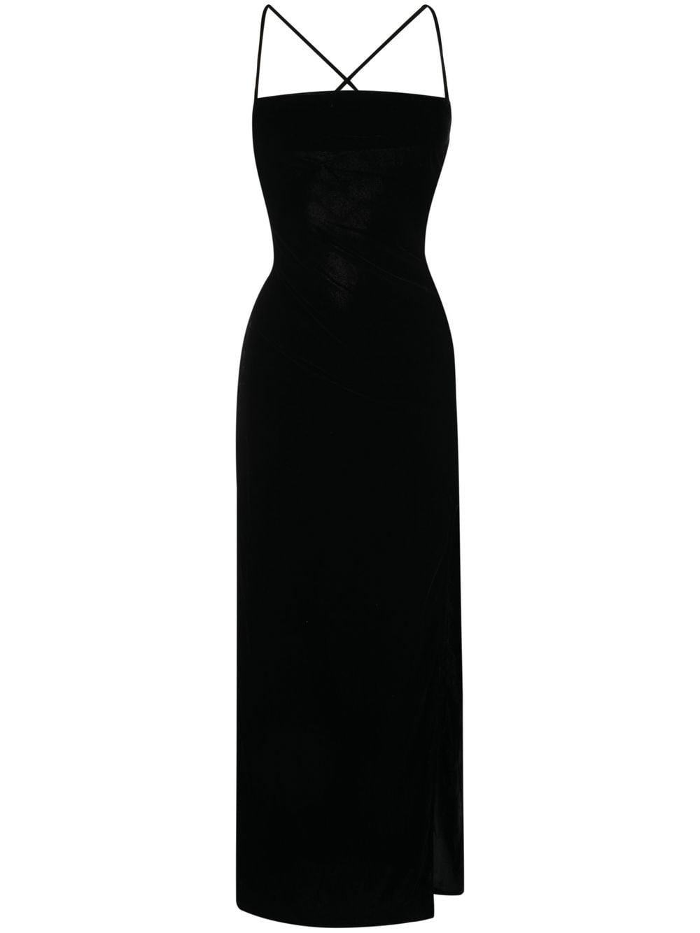 STAUD Bellamy cross-strap midi dress - Black von STAUD