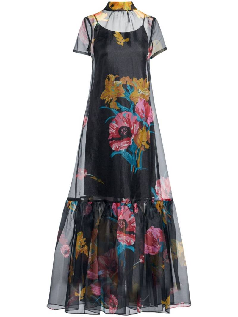 STAUD Calluna floral-print semi-sheer maxi dress - Blue von STAUD