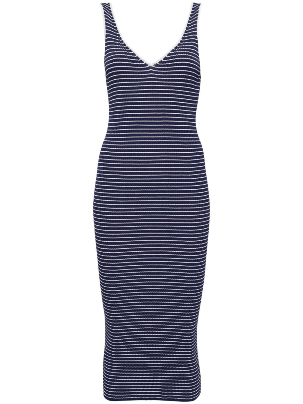 STAUD Dana striped ribbed dress - Blue von STAUD