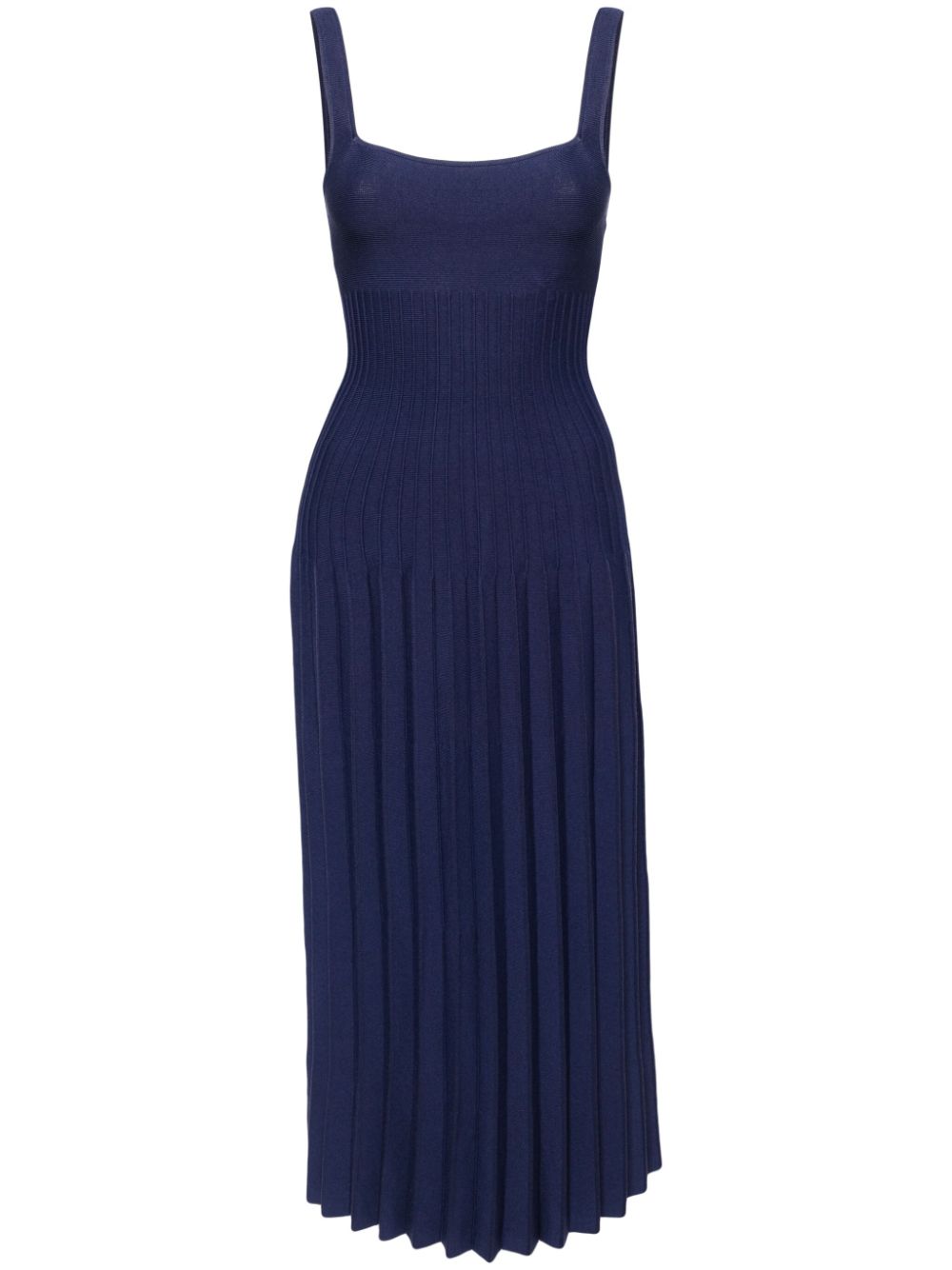 STAUD Ellison pleated midi dress - Blue von STAUD