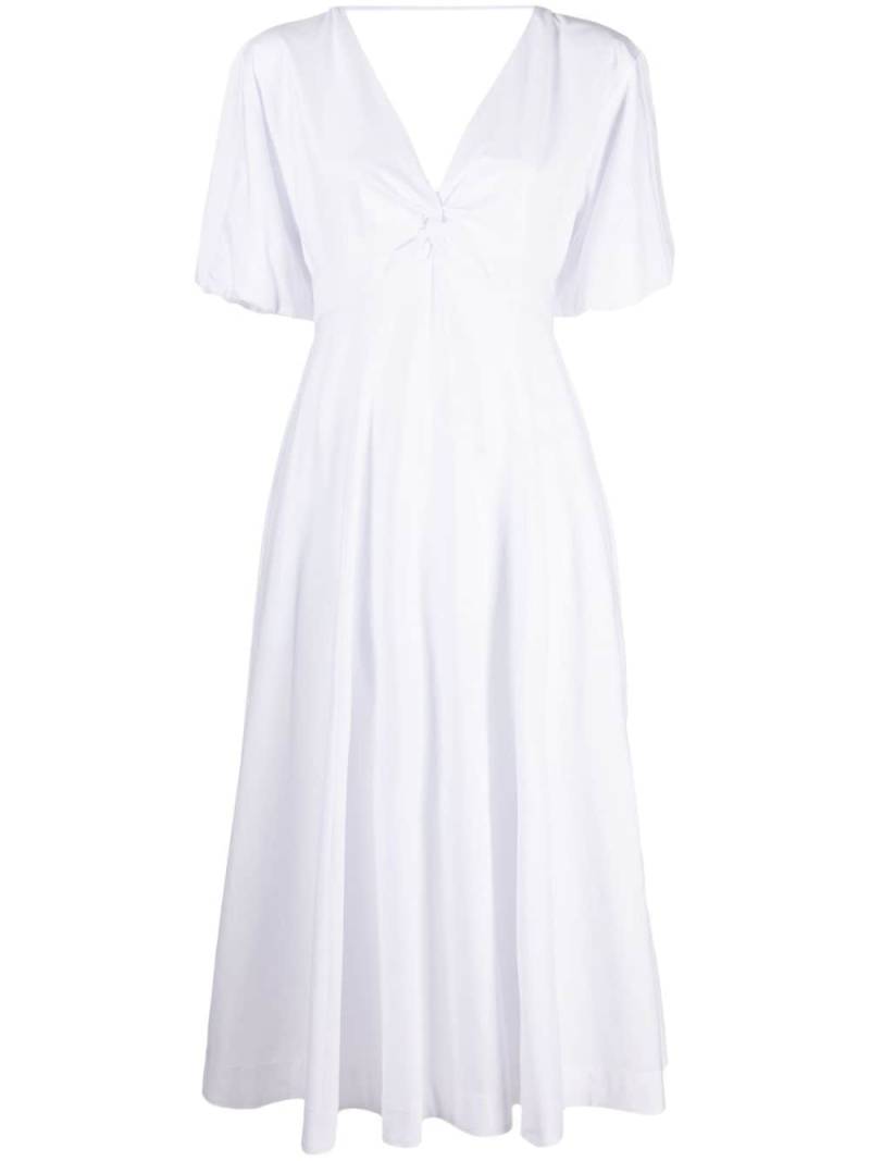 STAUD Finley V-neck midi dress - White von STAUD