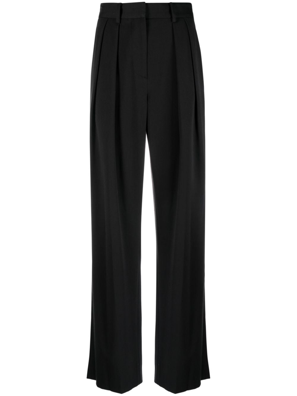 STAUD Luisa pleated wide-leg trousers - Black von STAUD