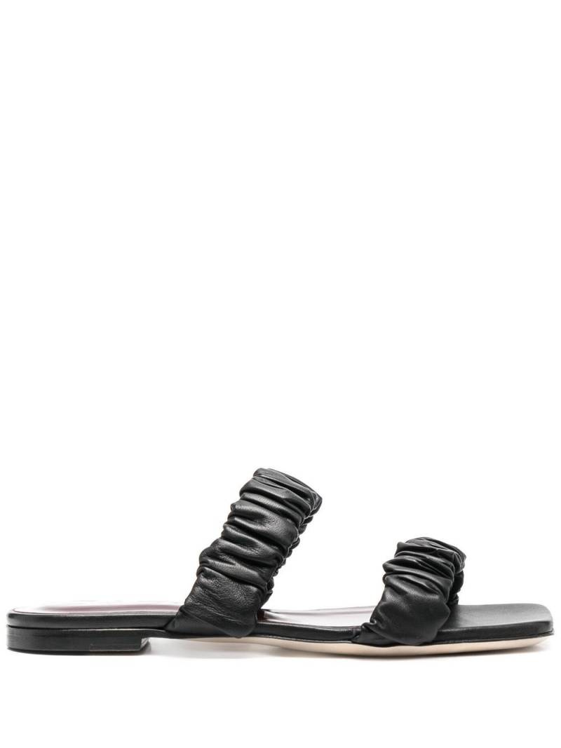 STAUD Maya leather flat sandals - Black von STAUD