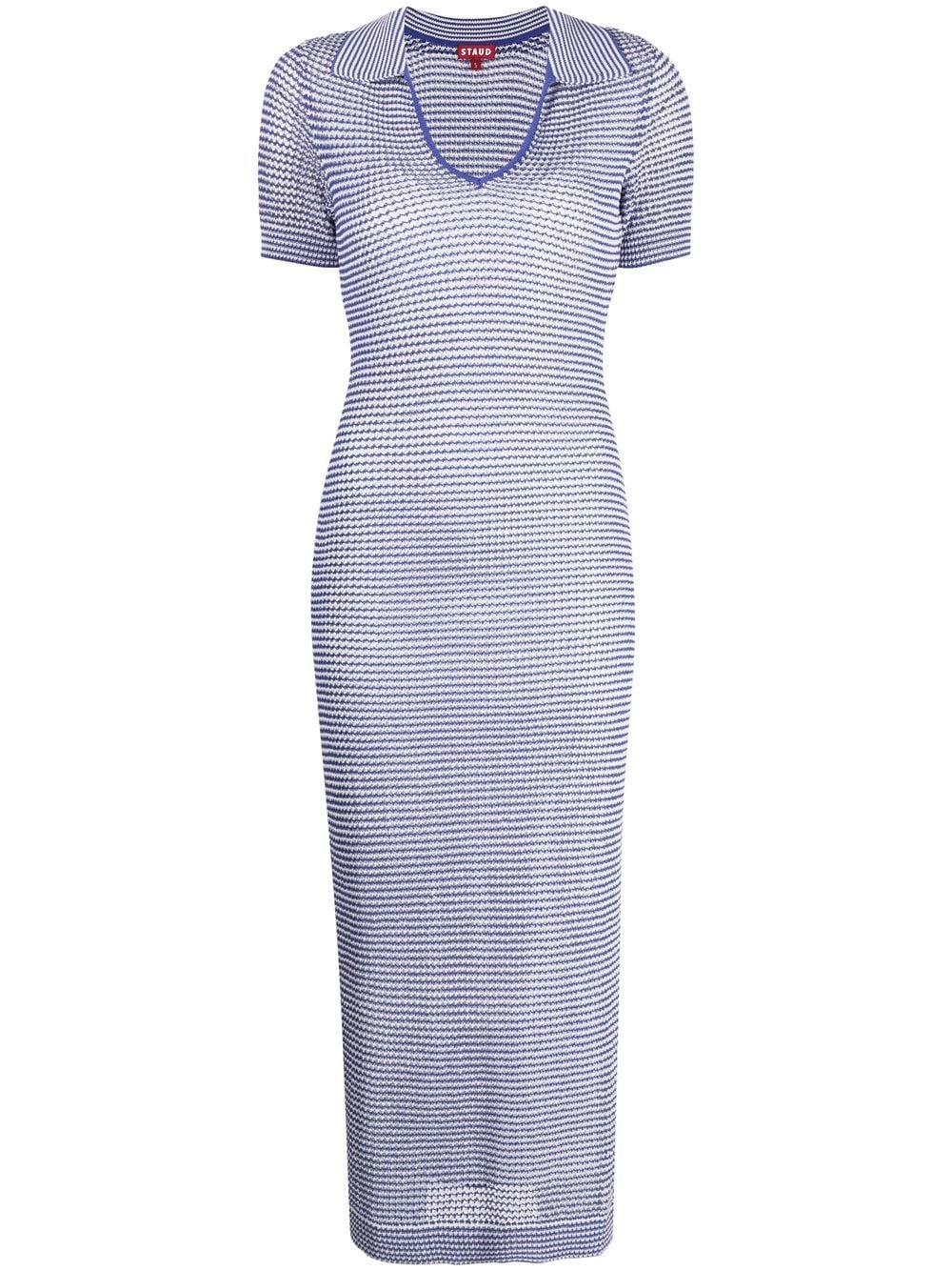 STAUD Oceane lined mesh midi dress - Blue von STAUD