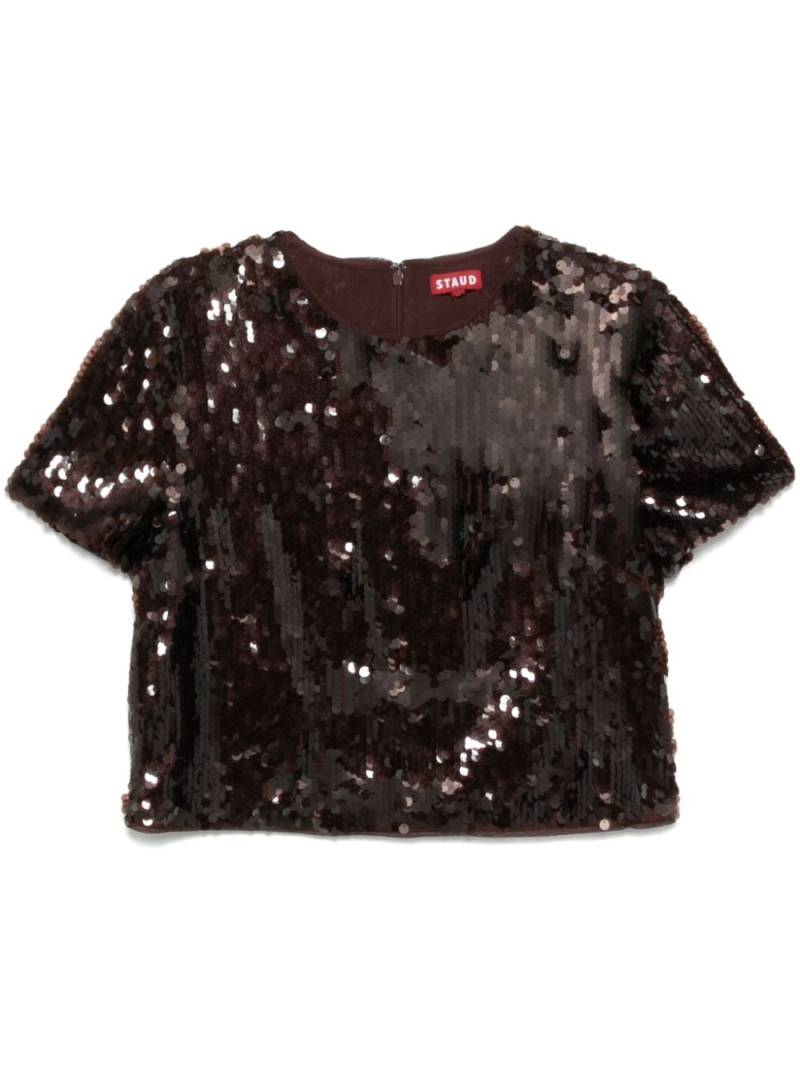 STAUD Quincy sequinned T-shirt - Brown von STAUD