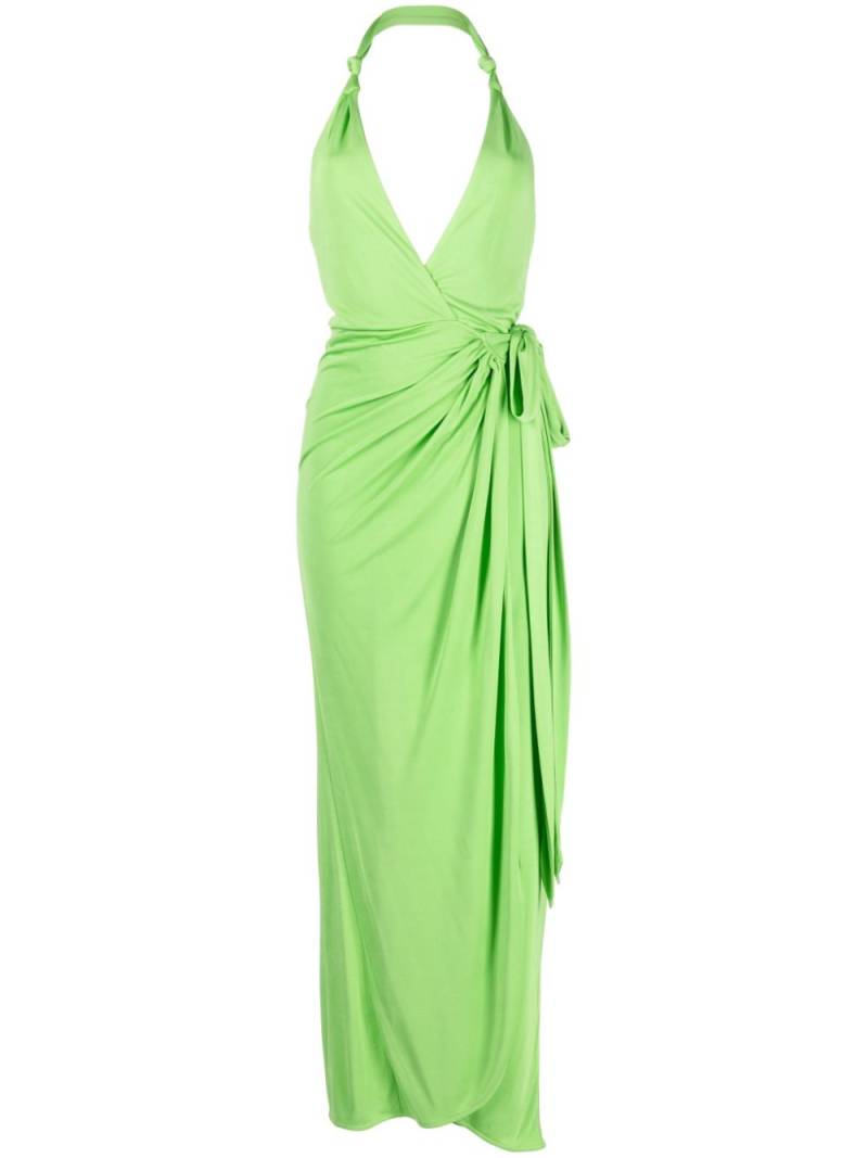 STAUD Reagan halterneck wrap dress - Green von STAUD