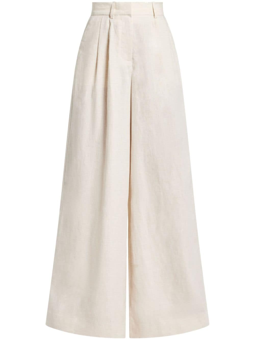 STAUD Sasha linen wide-leg trousers - Neutrals von STAUD