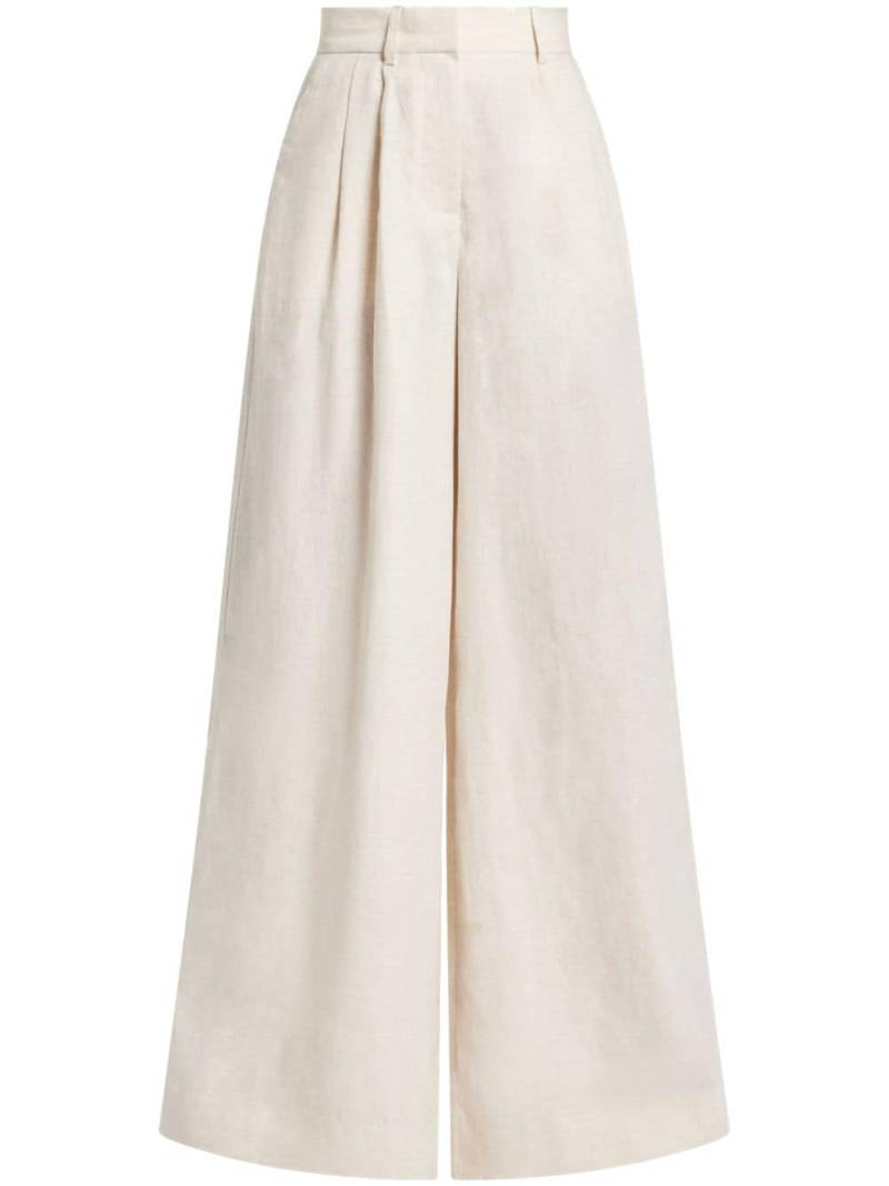 STAUD Sasha linen wide-leg trousers - Neutrals von STAUD