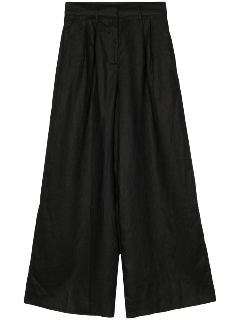 STAUD Sasha wide-leg linen trousers - Black von STAUD