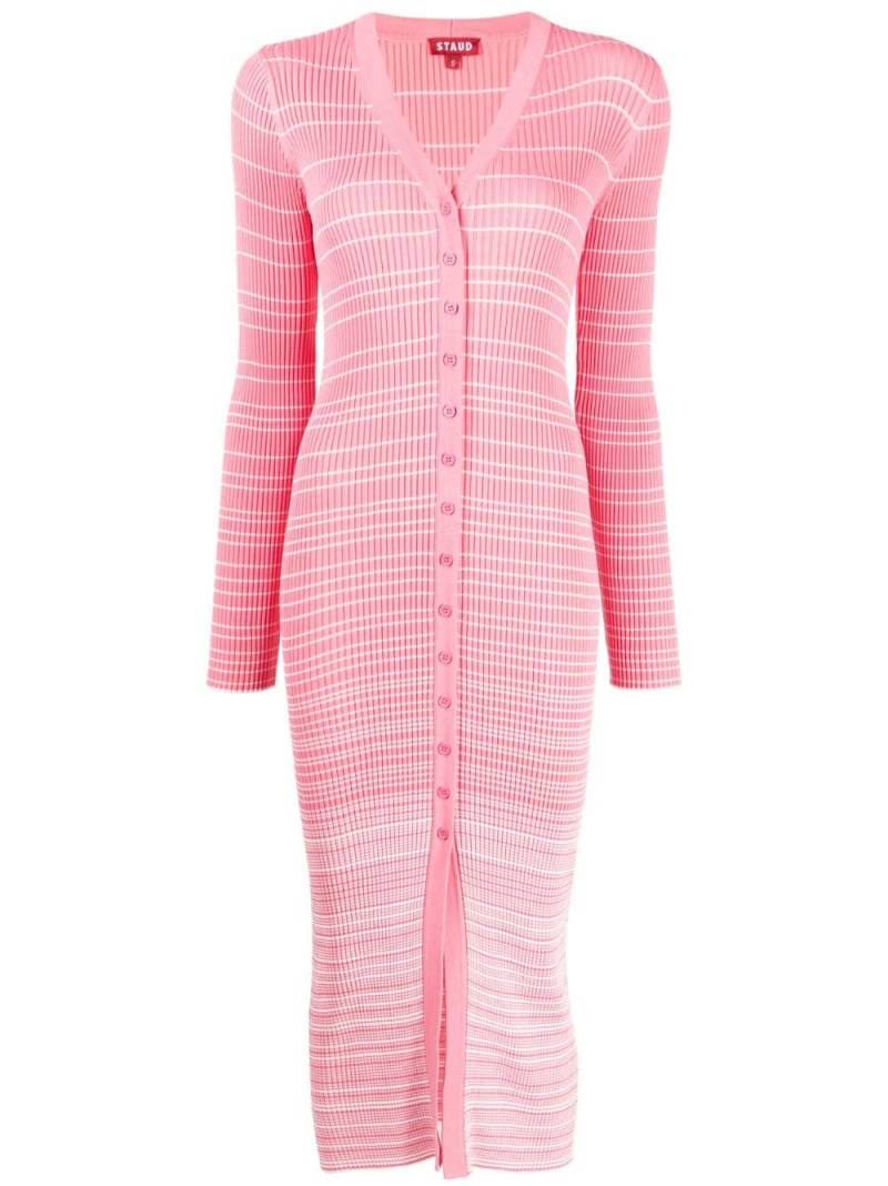STAUD Shoko striped knitted dress - Pink von STAUD